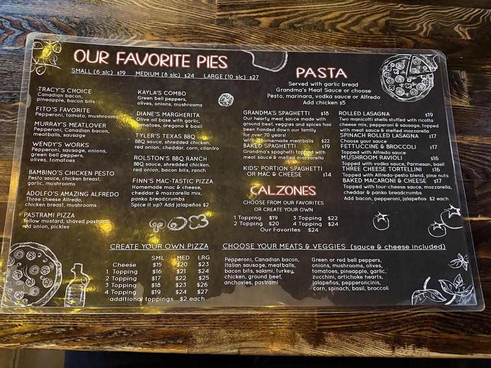 Saucy Mama's Pizzeria Menu